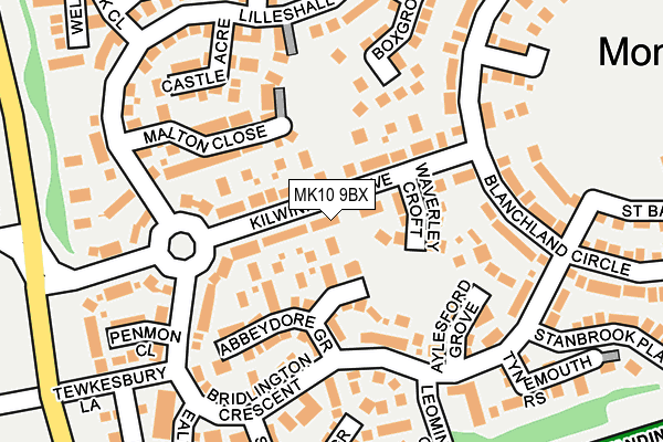 MK10 9BX map - OS OpenMap – Local (Ordnance Survey)