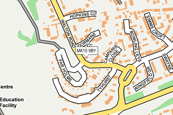 MK10 9BY map - OS OpenMap – Local (Ordnance Survey)