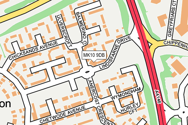 MK10 9DB map - OS OpenMap – Local (Ordnance Survey)