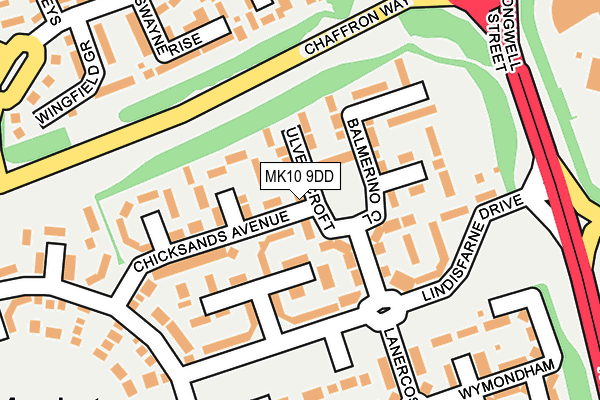 MK10 9DD map - OS OpenMap – Local (Ordnance Survey)