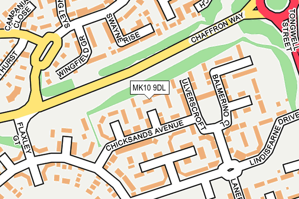 MK10 9DL map - OS OpenMap – Local (Ordnance Survey)