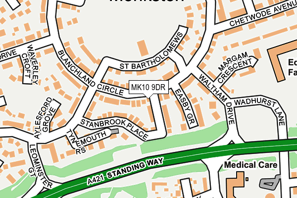 MK10 9DR map - OS OpenMap – Local (Ordnance Survey)