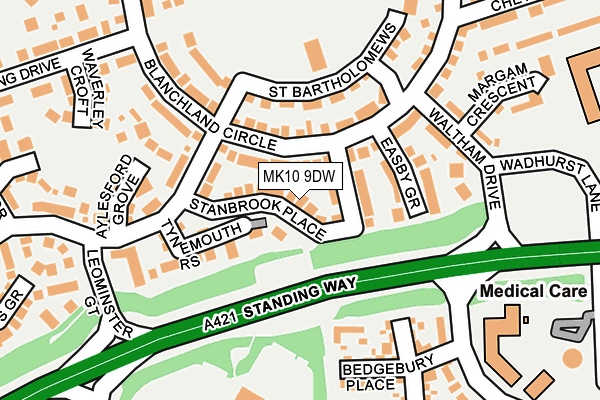 MK10 9DW map - OS OpenMap – Local (Ordnance Survey)