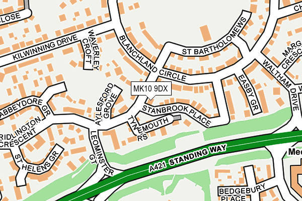 MK10 9DX map - OS OpenMap – Local (Ordnance Survey)