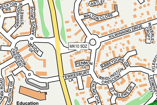 MK10 9DZ map - OS OpenMap – Local (Ordnance Survey)