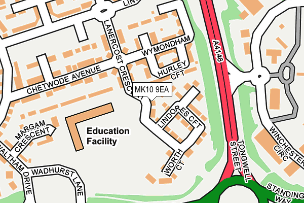 MK10 9EA map - OS OpenMap – Local (Ordnance Survey)