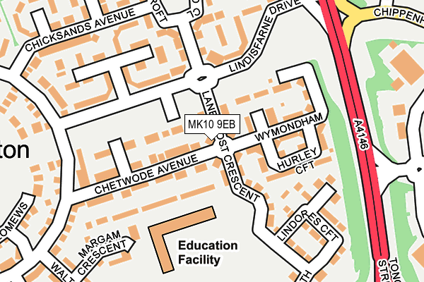 MK10 9EB map - OS OpenMap – Local (Ordnance Survey)