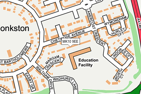 MK10 9EE map - OS OpenMap – Local (Ordnance Survey)