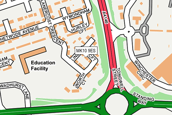 MK10 9ES map - OS OpenMap – Local (Ordnance Survey)