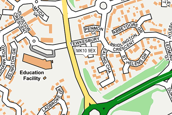 MK10 9EX map - OS OpenMap – Local (Ordnance Survey)