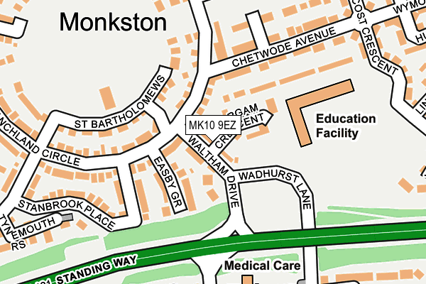 MK10 9EZ map - OS OpenMap – Local (Ordnance Survey)