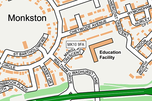 MK10 9FA map - OS OpenMap – Local (Ordnance Survey)