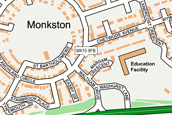 MK10 9FB map - OS OpenMap – Local (Ordnance Survey)