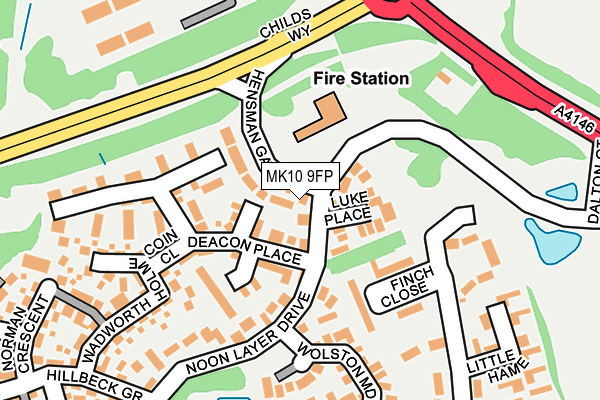 MK10 9FP map - OS OpenMap – Local (Ordnance Survey)