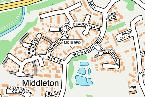 MK10 9FQ map - OS OpenMap – Local (Ordnance Survey)