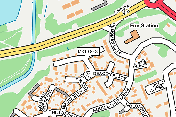 MK10 9FS map - OS OpenMap – Local (Ordnance Survey)