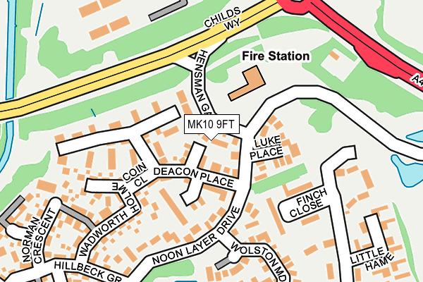 MK10 9FT map - OS OpenMap – Local (Ordnance Survey)