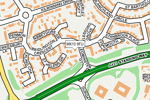 MK10 9FU map - OS OpenMap – Local (Ordnance Survey)