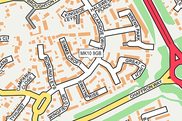 MK10 9GB map - OS OpenMap – Local (Ordnance Survey)