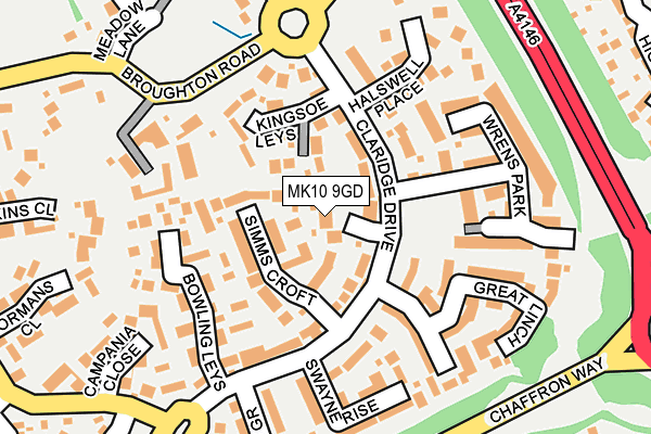 MK10 9GD map - OS OpenMap – Local (Ordnance Survey)