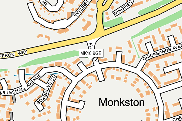 MK10 9GE map - OS OpenMap – Local (Ordnance Survey)