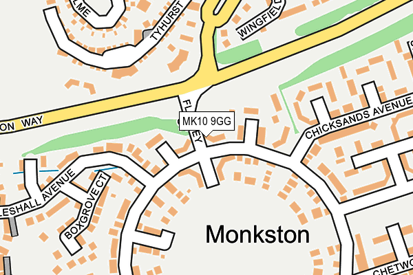 MK10 9GG map - OS OpenMap – Local (Ordnance Survey)