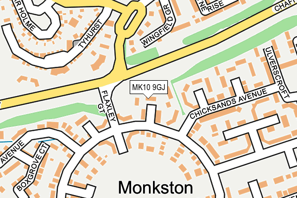 MK10 9GJ map - OS OpenMap – Local (Ordnance Survey)