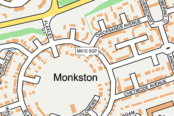 MK10 9GP map - OS OpenMap – Local (Ordnance Survey)