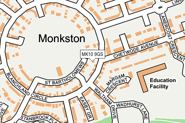 MK10 9GS map - OS OpenMap – Local (Ordnance Survey)