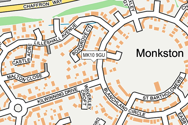 MK10 9GU map - OS OpenMap – Local (Ordnance Survey)