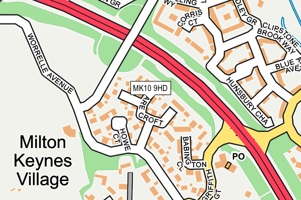 MK10 9HD map - OS OpenMap – Local (Ordnance Survey)