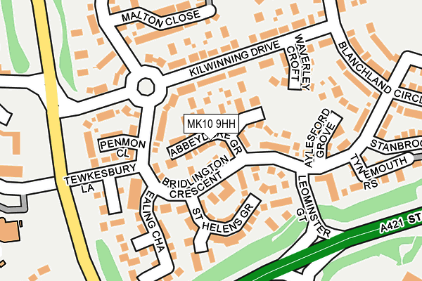 MK10 9HH map - OS OpenMap – Local (Ordnance Survey)