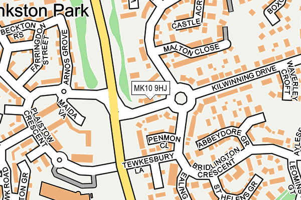 MK10 9HJ map - OS OpenMap – Local (Ordnance Survey)