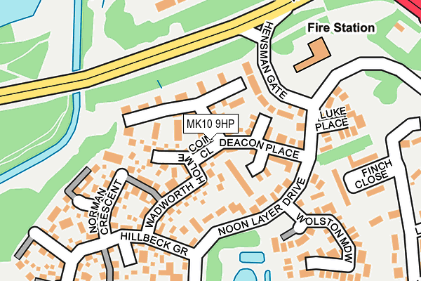 MK10 9HP map - OS OpenMap – Local (Ordnance Survey)