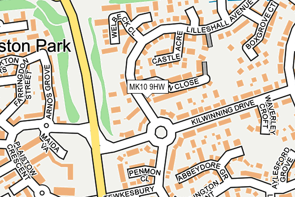 MK10 9HW map - OS OpenMap – Local (Ordnance Survey)