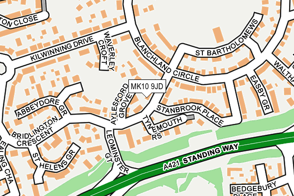 MK10 9JD map - OS OpenMap – Local (Ordnance Survey)