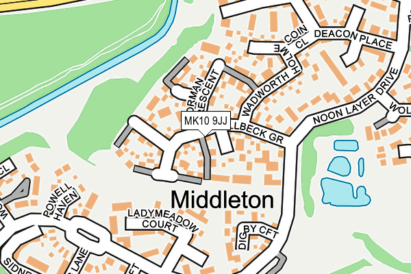 MK10 9JJ map - OS OpenMap – Local (Ordnance Survey)