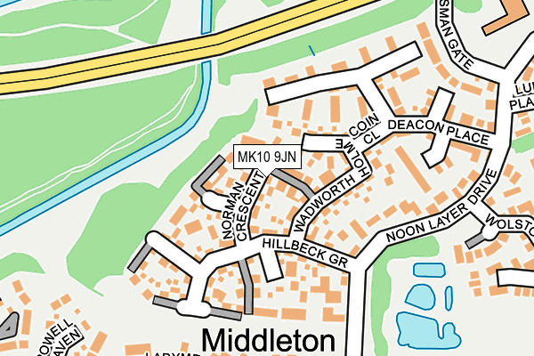 MK10 9JN map - OS OpenMap – Local (Ordnance Survey)