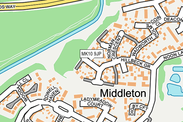 MK10 9JP map - OS OpenMap – Local (Ordnance Survey)