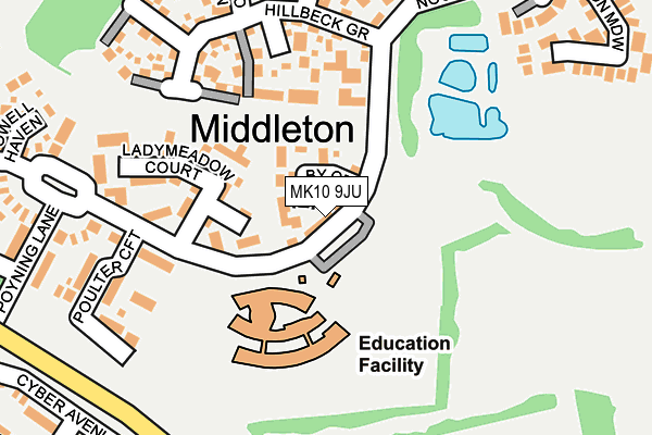 MK10 9JU map - OS OpenMap – Local (Ordnance Survey)