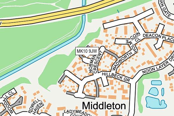 MK10 9JW map - OS OpenMap – Local (Ordnance Survey)