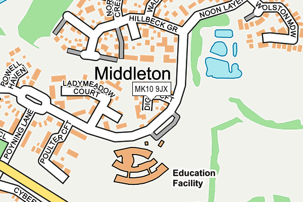 MK10 9JX map - OS OpenMap – Local (Ordnance Survey)