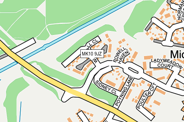 MK10 9JZ map - OS OpenMap – Local (Ordnance Survey)