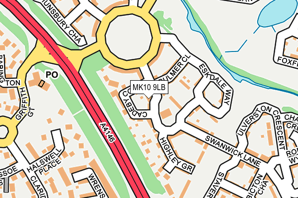 MK10 9LB map - OS OpenMap – Local (Ordnance Survey)