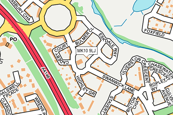 MK10 9LJ map - OS OpenMap – Local (Ordnance Survey)