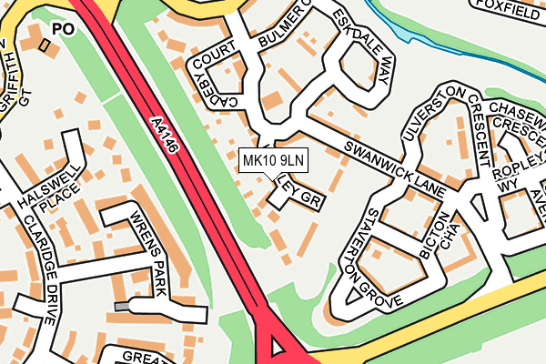 MK10 9LN map - OS OpenMap – Local (Ordnance Survey)