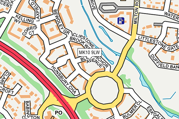 MK10 9LW map - OS OpenMap – Local (Ordnance Survey)