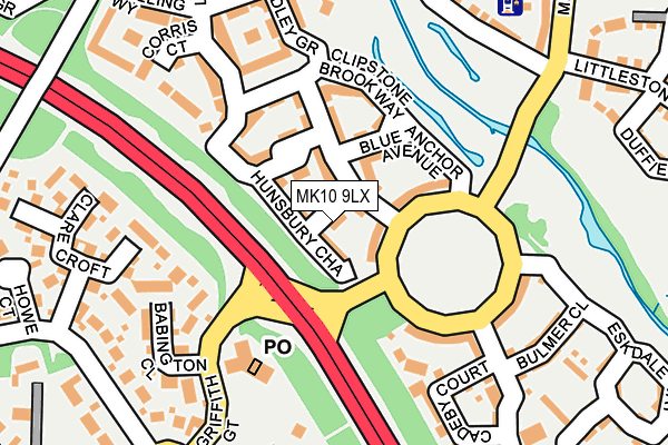 MK10 9LX map - OS OpenMap – Local (Ordnance Survey)