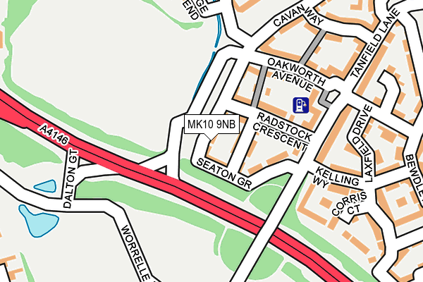 MK10 9NB map - OS OpenMap – Local (Ordnance Survey)