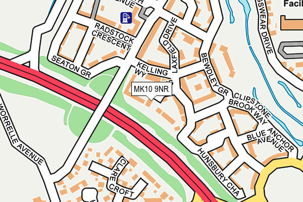 MK10 9NR map - OS OpenMap – Local (Ordnance Survey)